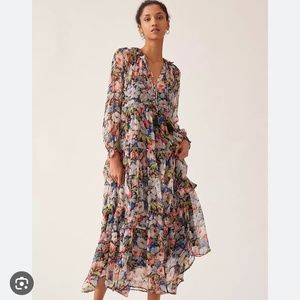 MARAIS PRINTED CHIFFON MAXI - ANTHROPOLOGIE SIZE M
